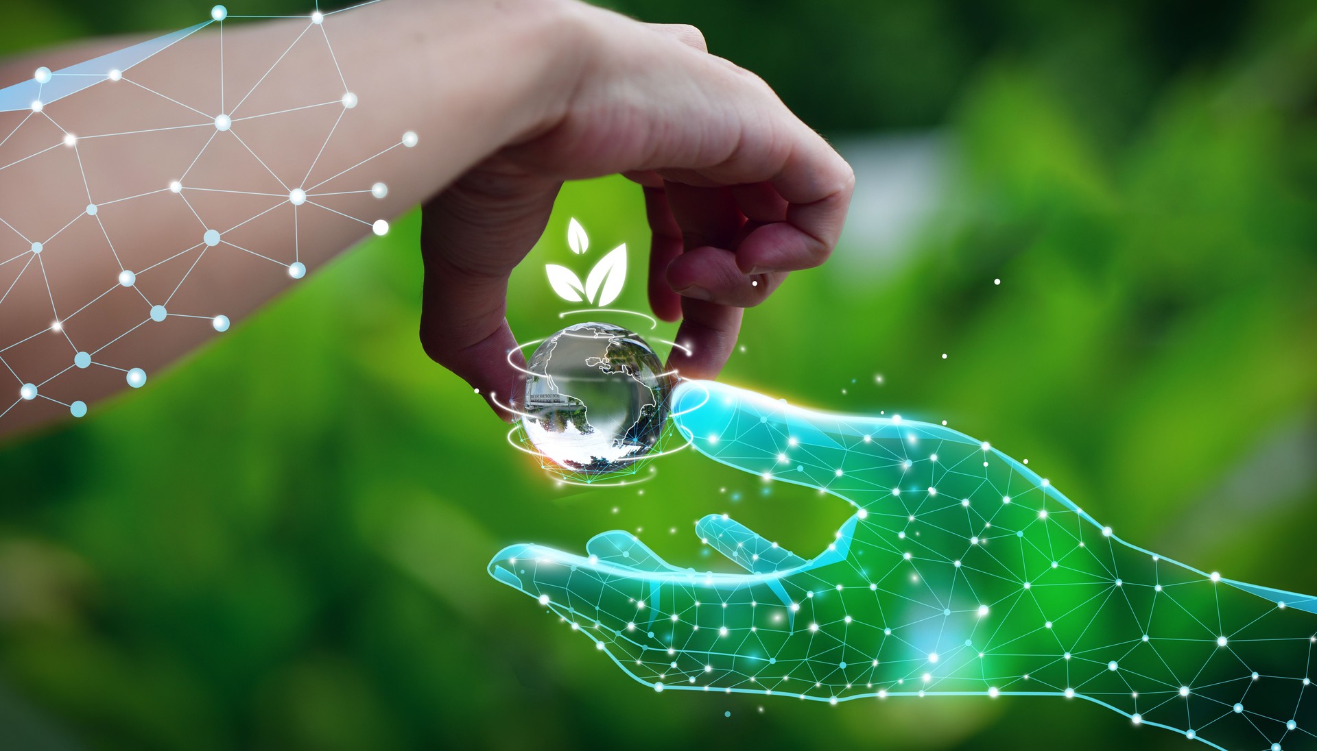 Human hands and AI robot hands holding the planet earth. artificial intelligence Machine Learning Help humans take care of the world, Machine Learning, Human hands and AI robot hands holding the planet earth. artificial intelligence Machine Learning Help humans take care of the world, Machine Learning,